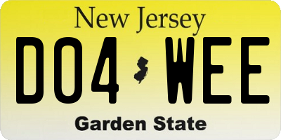 NJ license plate D04WEE