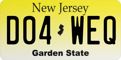 NJ license plate D04WEQ