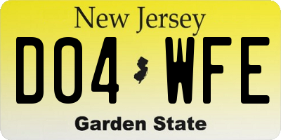 NJ license plate D04WFE