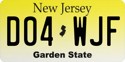 NJ license plate D04WJF
