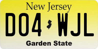 NJ license plate D04WJL