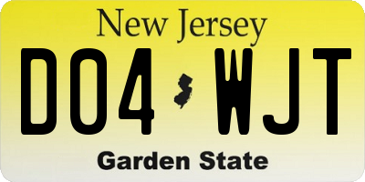NJ license plate D04WJT