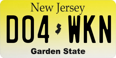 NJ license plate D04WKN