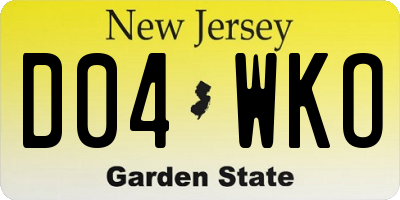 NJ license plate D04WKO