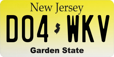 NJ license plate D04WKV
