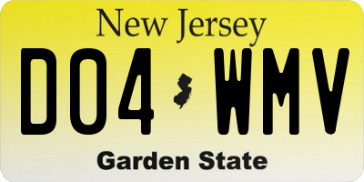 NJ license plate D04WMV
