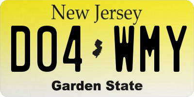 NJ license plate D04WMY