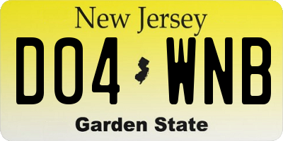 NJ license plate D04WNB