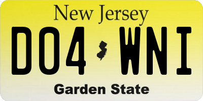 NJ license plate D04WNI