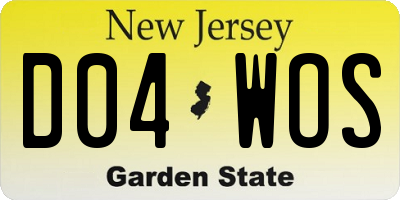 NJ license plate D04WOS