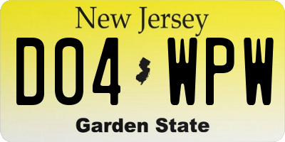 NJ license plate D04WPW