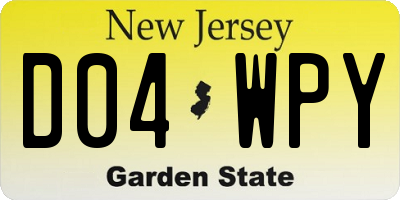 NJ license plate D04WPY