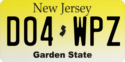 NJ license plate D04WPZ