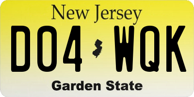 NJ license plate D04WQK