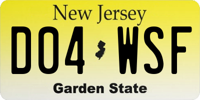 NJ license plate D04WSF
