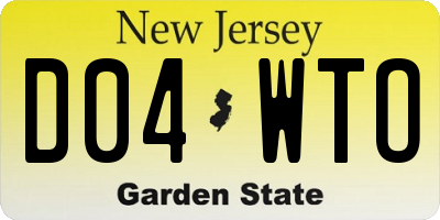 NJ license plate D04WTO