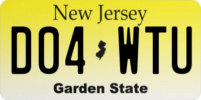 NJ license plate D04WTU