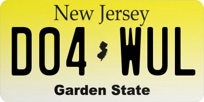 NJ license plate D04WUL