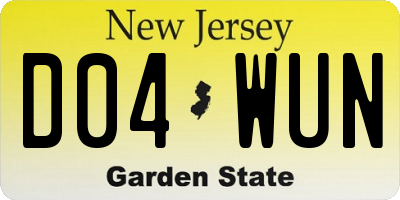 NJ license plate D04WUN