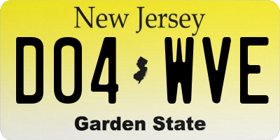 NJ license plate D04WVE