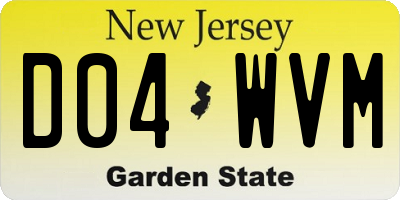 NJ license plate D04WVM