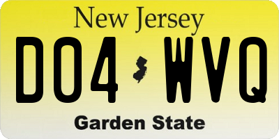 NJ license plate D04WVQ