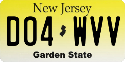 NJ license plate D04WVV