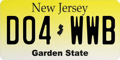 NJ license plate D04WWB