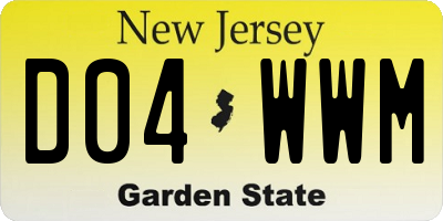 NJ license plate D04WWM