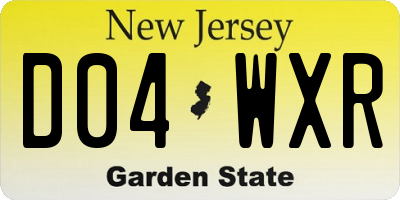 NJ license plate D04WXR