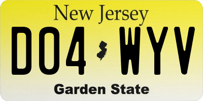 NJ license plate D04WYV