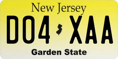 NJ license plate D04XAA
