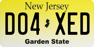 NJ license plate D04XED