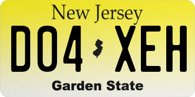NJ license plate D04XEH