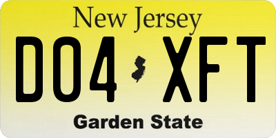 NJ license plate D04XFT