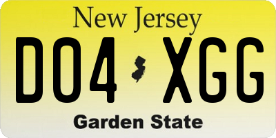 NJ license plate D04XGG