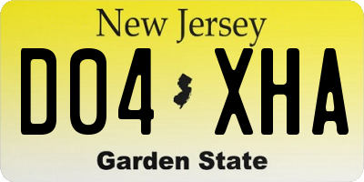 NJ license plate D04XHA