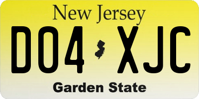 NJ license plate D04XJC