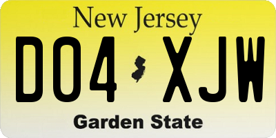 NJ license plate D04XJW