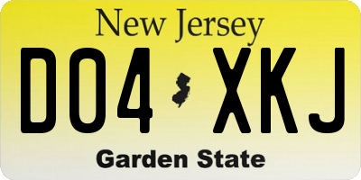 NJ license plate D04XKJ