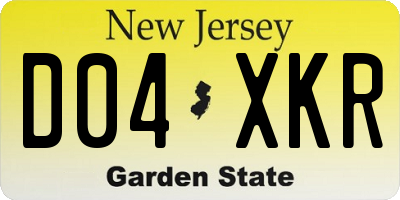 NJ license plate D04XKR