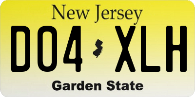 NJ license plate D04XLH
