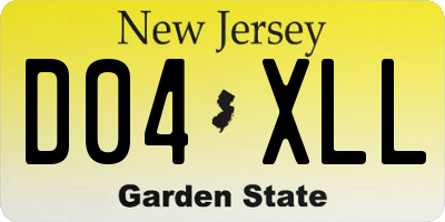 NJ license plate D04XLL
