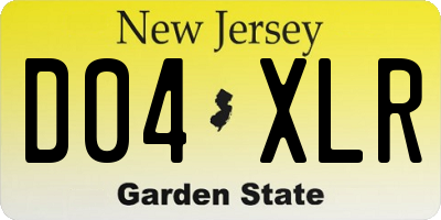 NJ license plate D04XLR