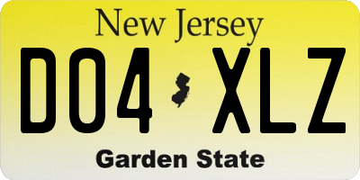 NJ license plate D04XLZ