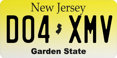NJ license plate D04XMV