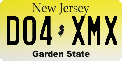 NJ license plate D04XMX
