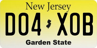 NJ license plate D04XOB