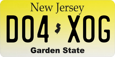 NJ license plate D04XOG