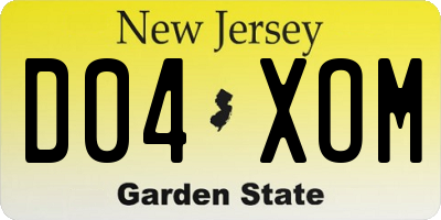 NJ license plate D04XOM